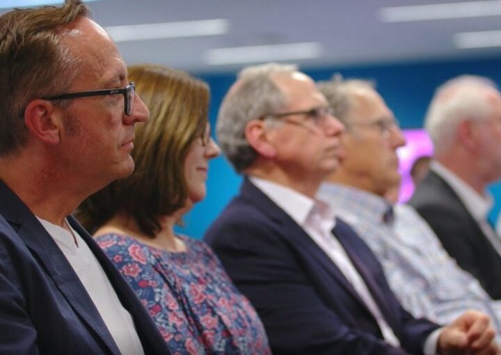 Investors in a crowd