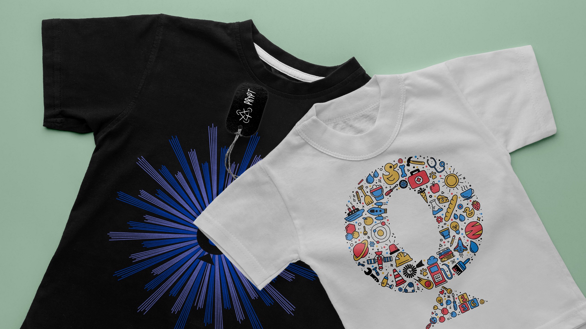 Two kids tshirts with Questacon designs